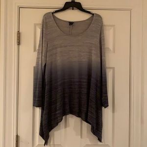 Torrid | Grey to Blue Ombre Long Sleeve Shirt